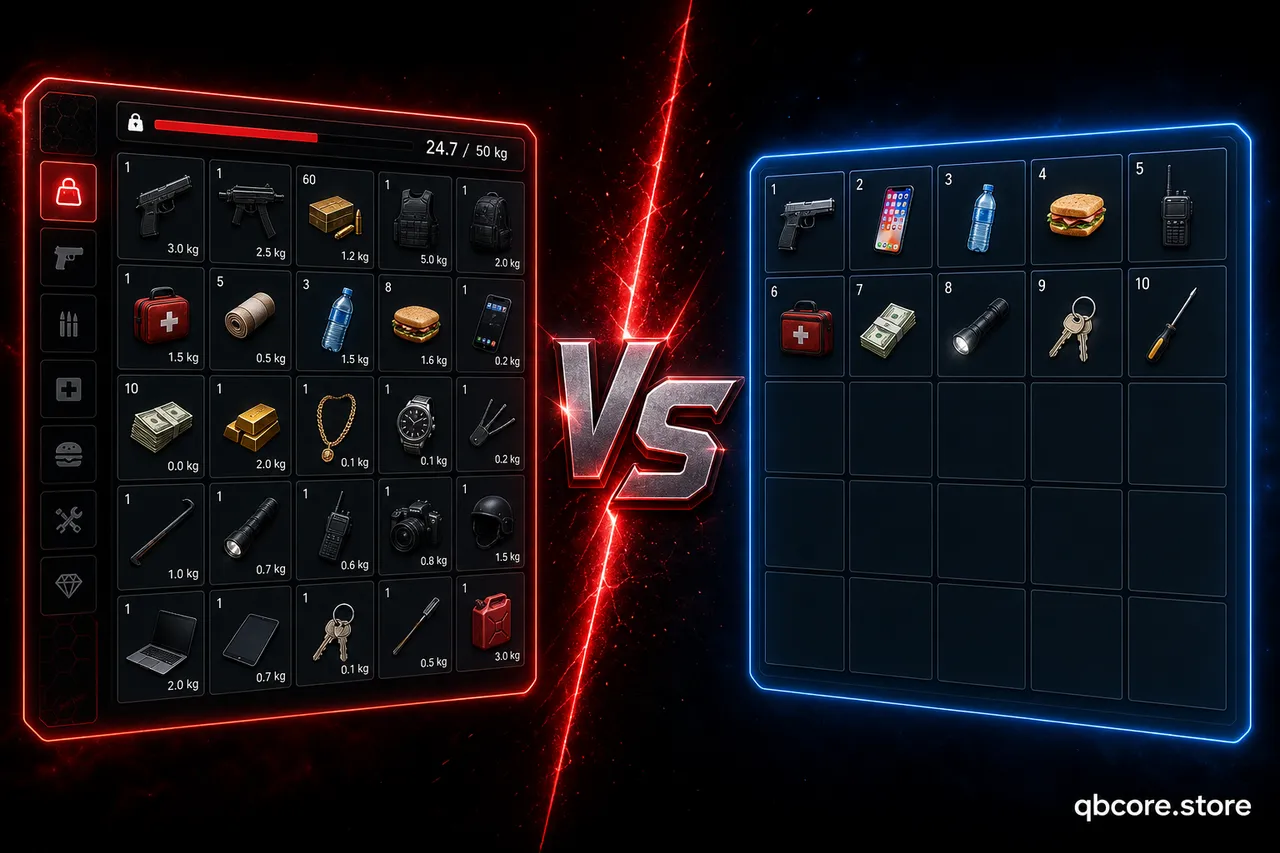 ox_inventory vs qb-inventory: The Complete 2026 Comparison